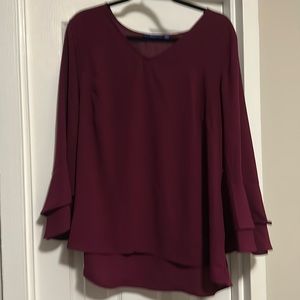 Apt 9 Size XL long sleeve maroon blouse. Worn but good condition!